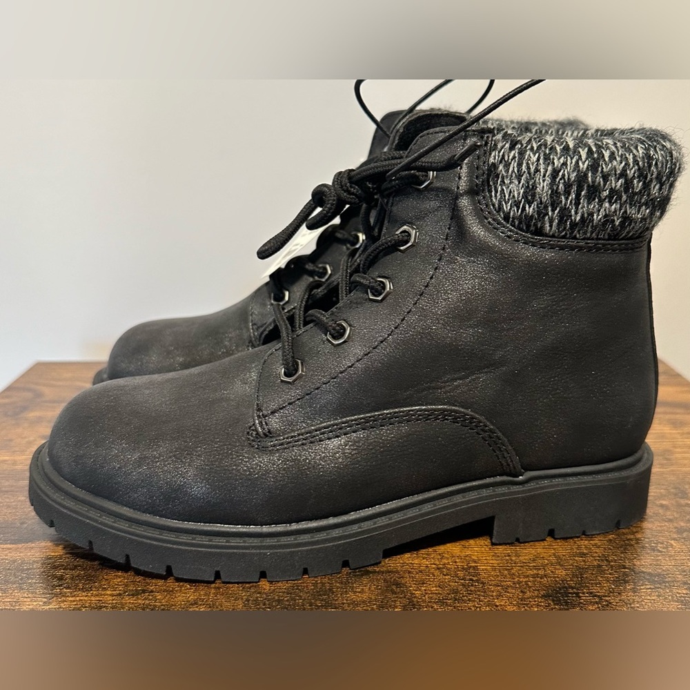 Thereabouts Girls Ember Black Shimmer Flat Heel Hiking Boots NWT Various Sizes
